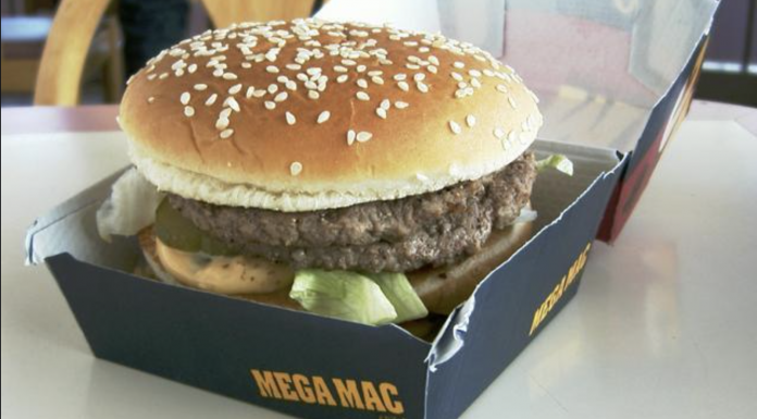 Fast food burger in a box