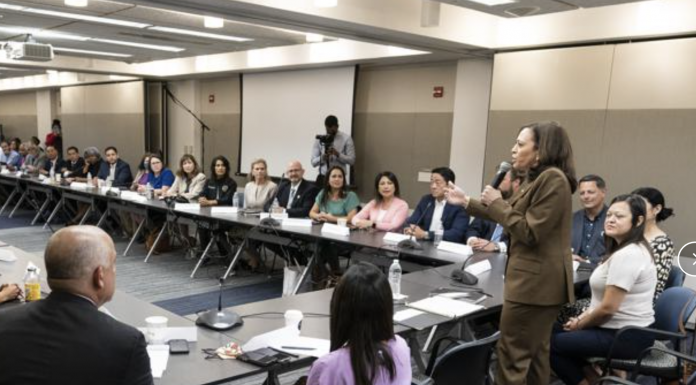 Vice President Kamala Harris meets with Democrats from the Texas state legislature