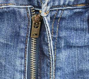 Zipper on jeans
