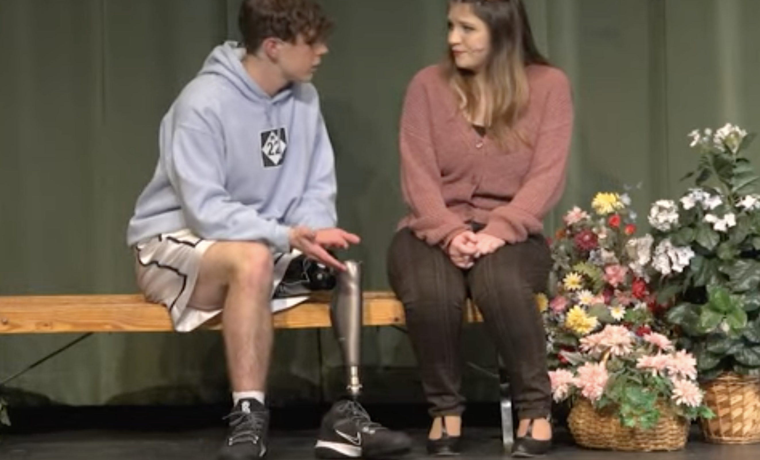 MacKale McGuire lost a leg after a battle with bone cancer, but persisted in playing sports. Most recently, he danced on stage in his high school’s first musical since the pandemic began. (March 8)