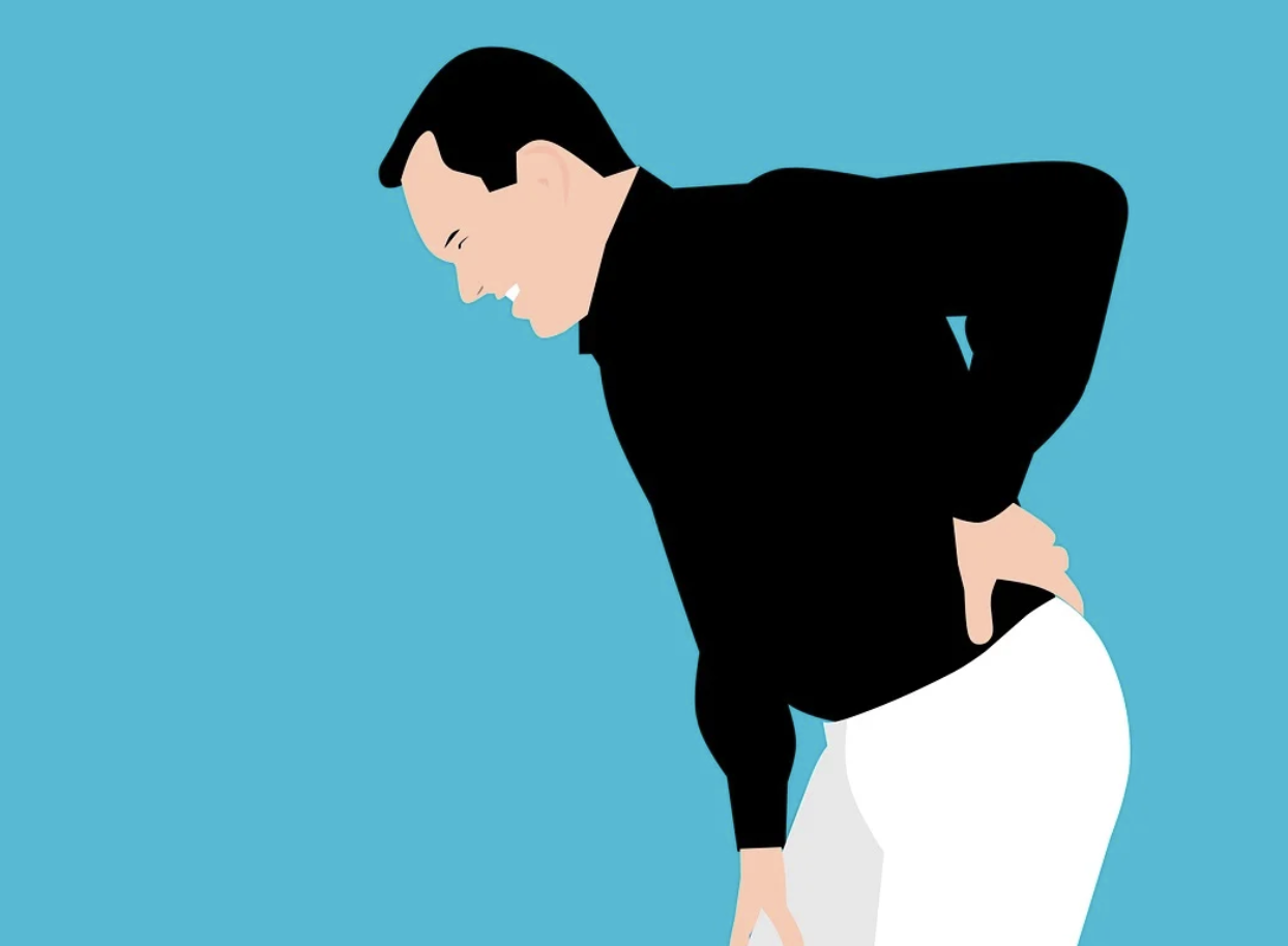 Illustration of man with lower back pain
