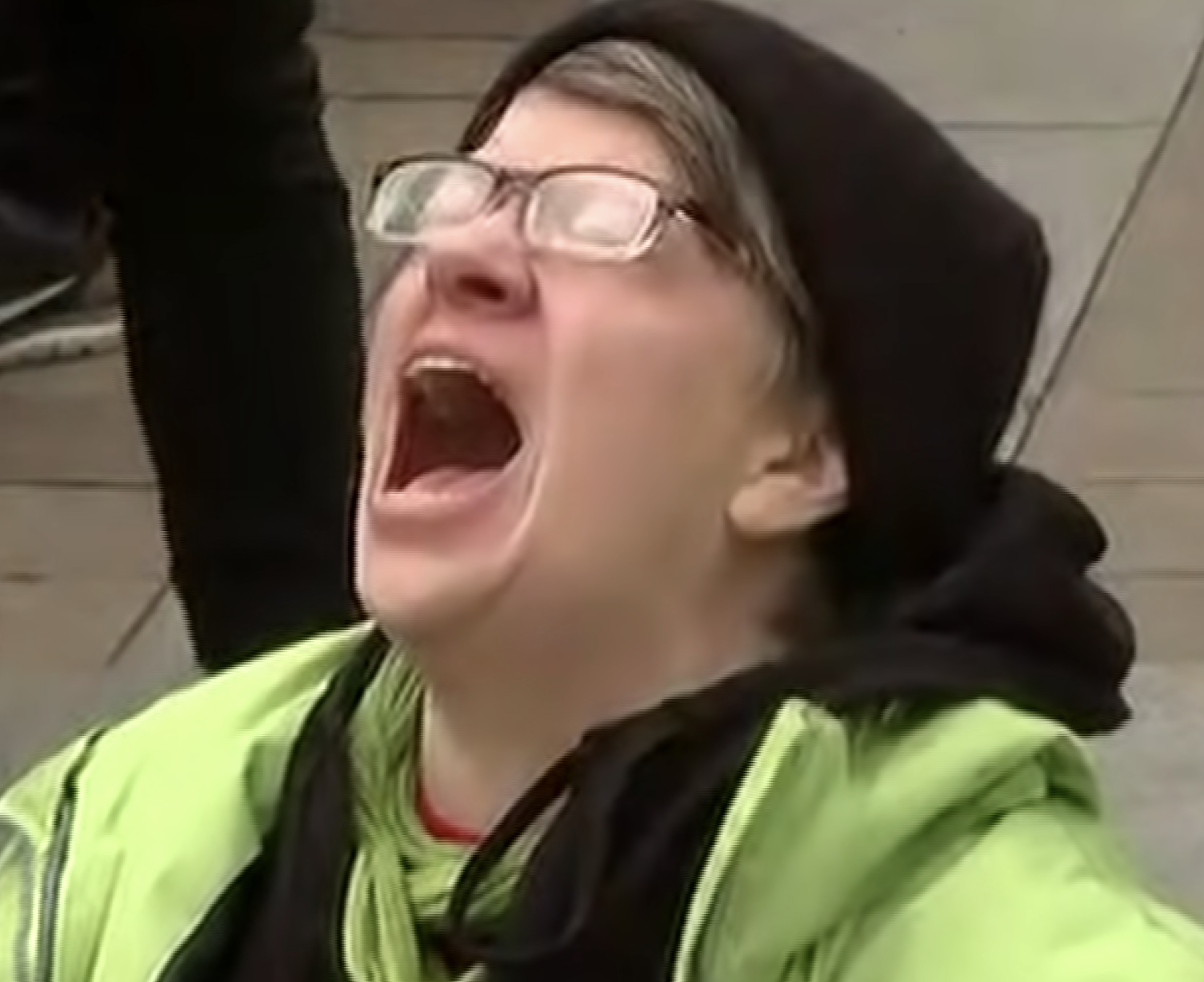 Woman screams as pro-life Donald Trump is sworn in as President