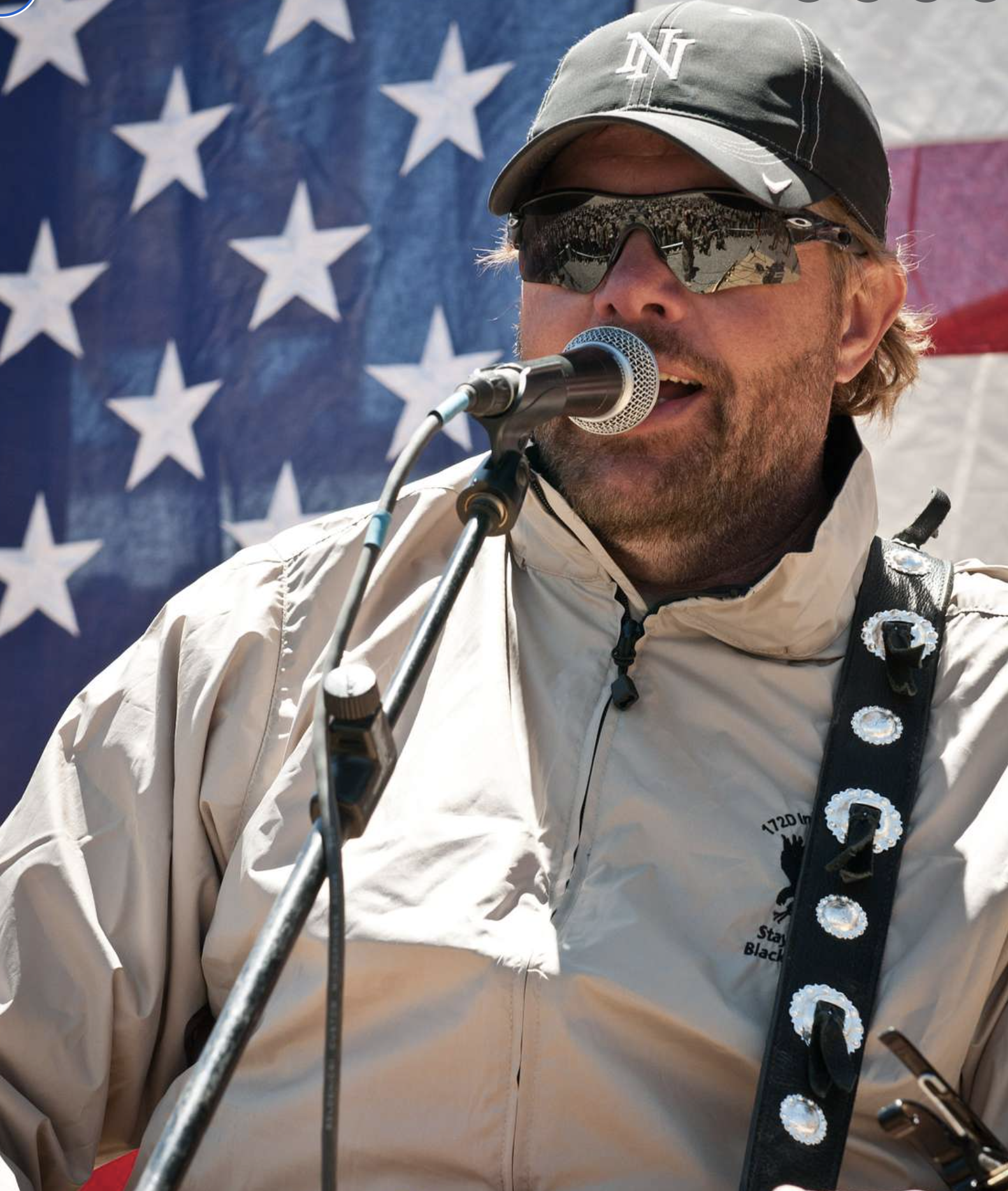 Toby Keith performs at Forward Operating Base Sharana in Paktika Province, Afghanistan