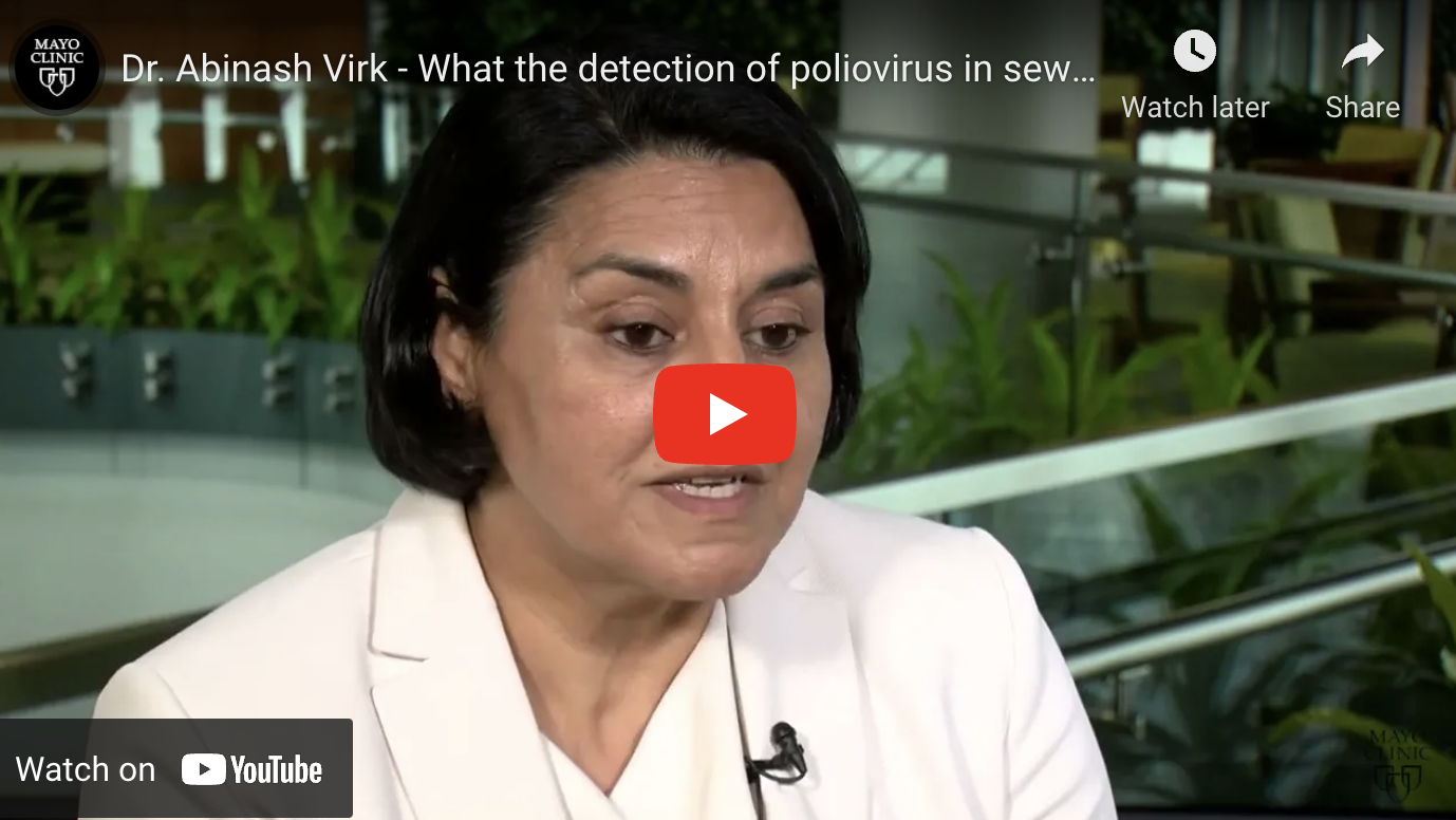 Screenshot of video of doctor discussing poliovirus