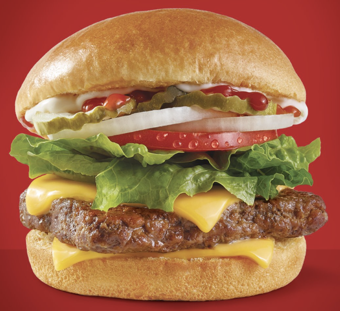 Wendy's burger with lettuce