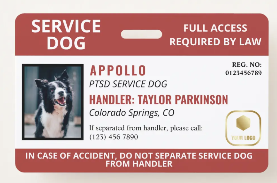 Service dog ID card
