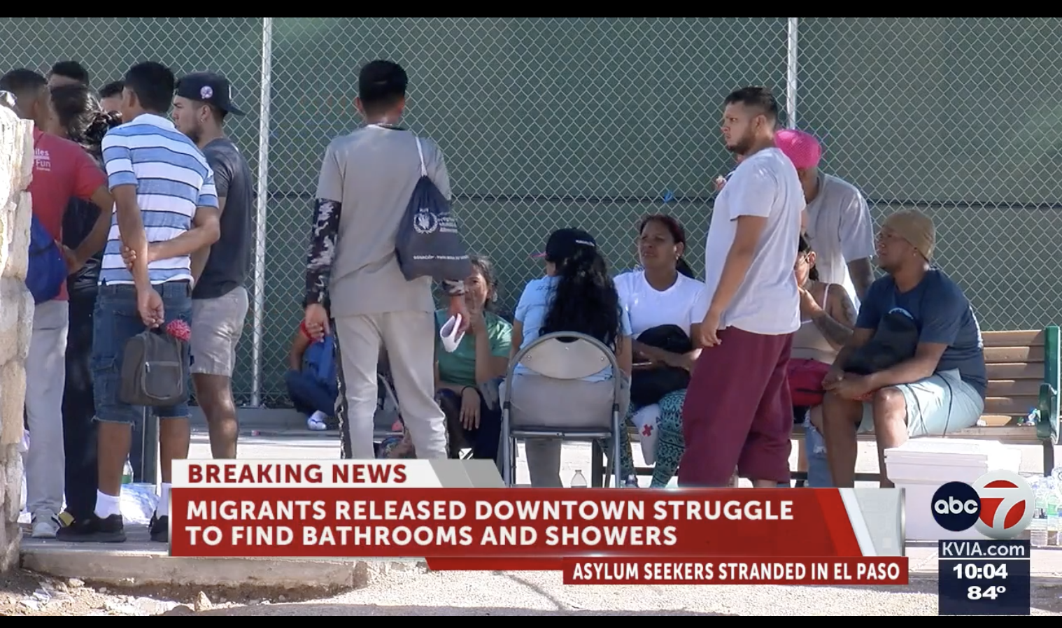 Migrants released on the streets of Downtown El Paso struggle to find bathrooms and showers