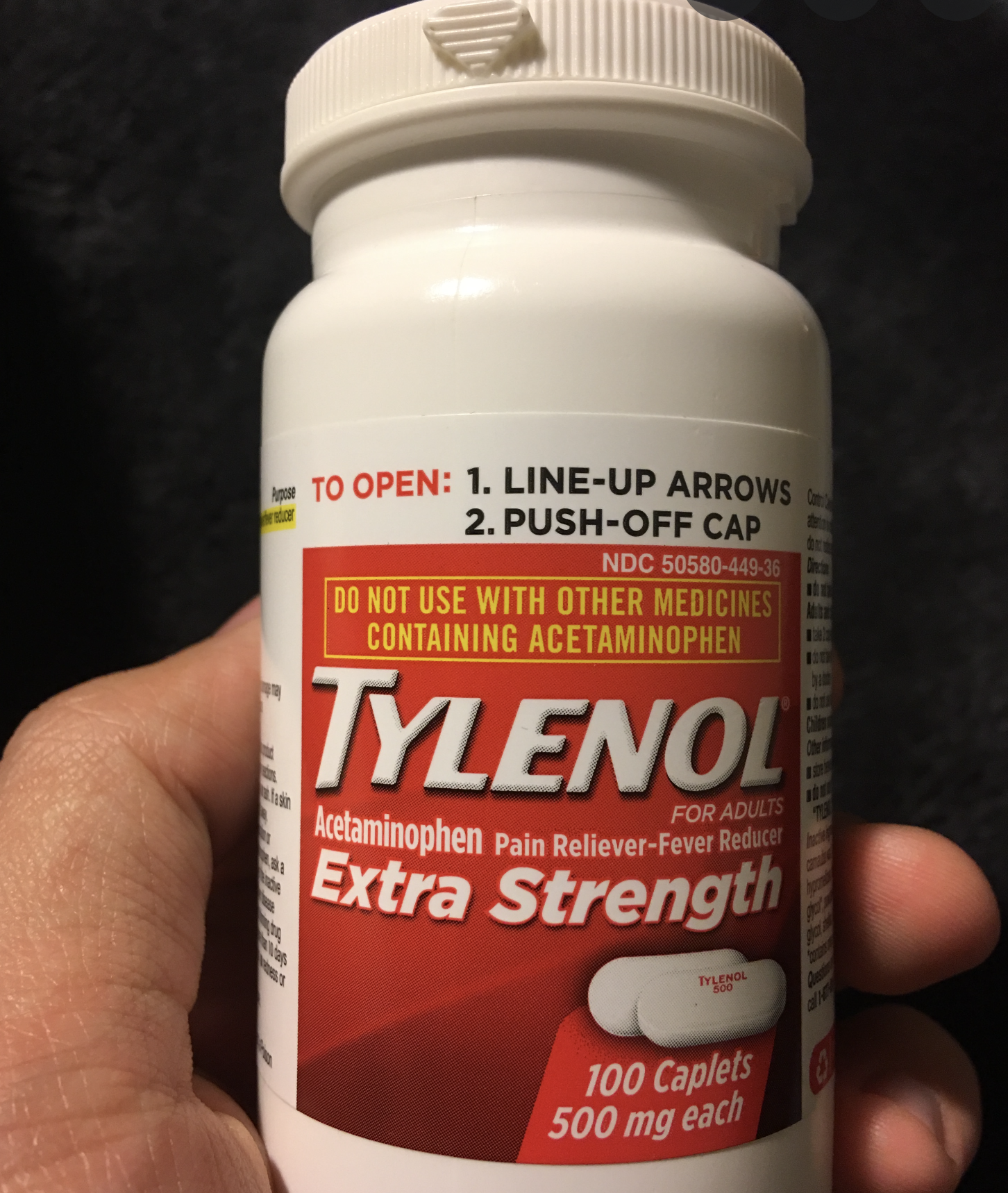 Bottle of Tylenol