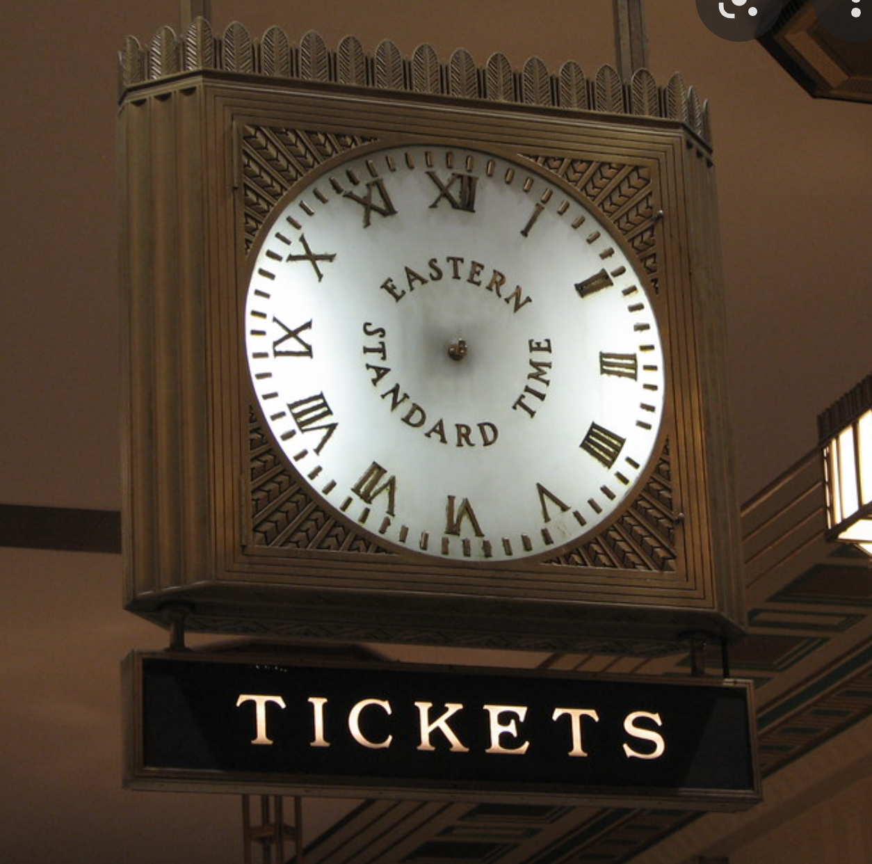 Eastern Standard Time clock, 30th Street Station. Philadelphia