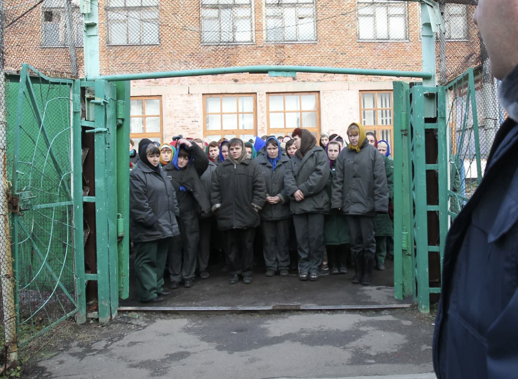 Imprisoned women at a women's penal colony in Russia