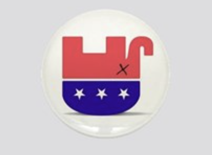 Dead Republican Elephant Button