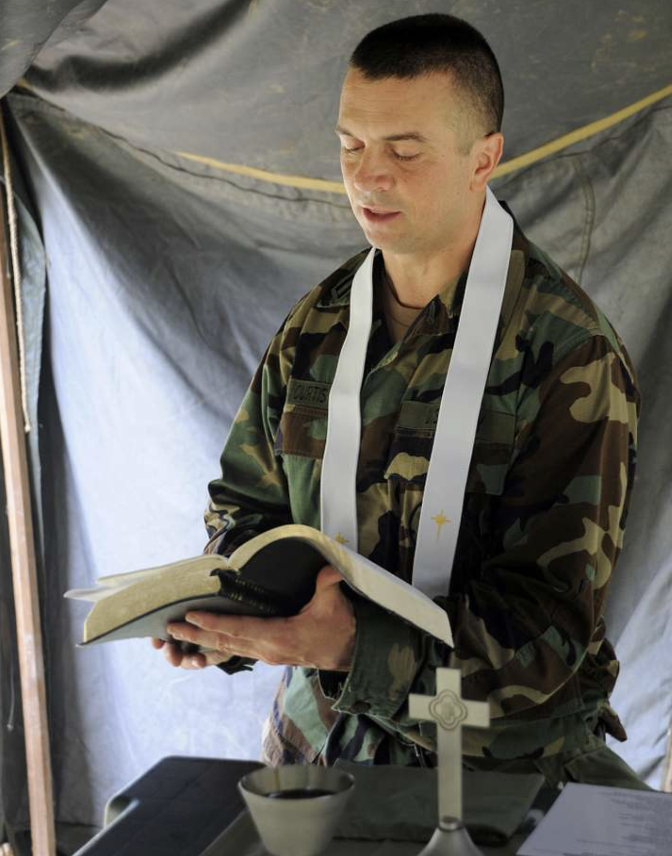 Lt. Daniel Curtis, a chaplain assigned to Naval Mobile Construction Battalion (NMCB) 7,