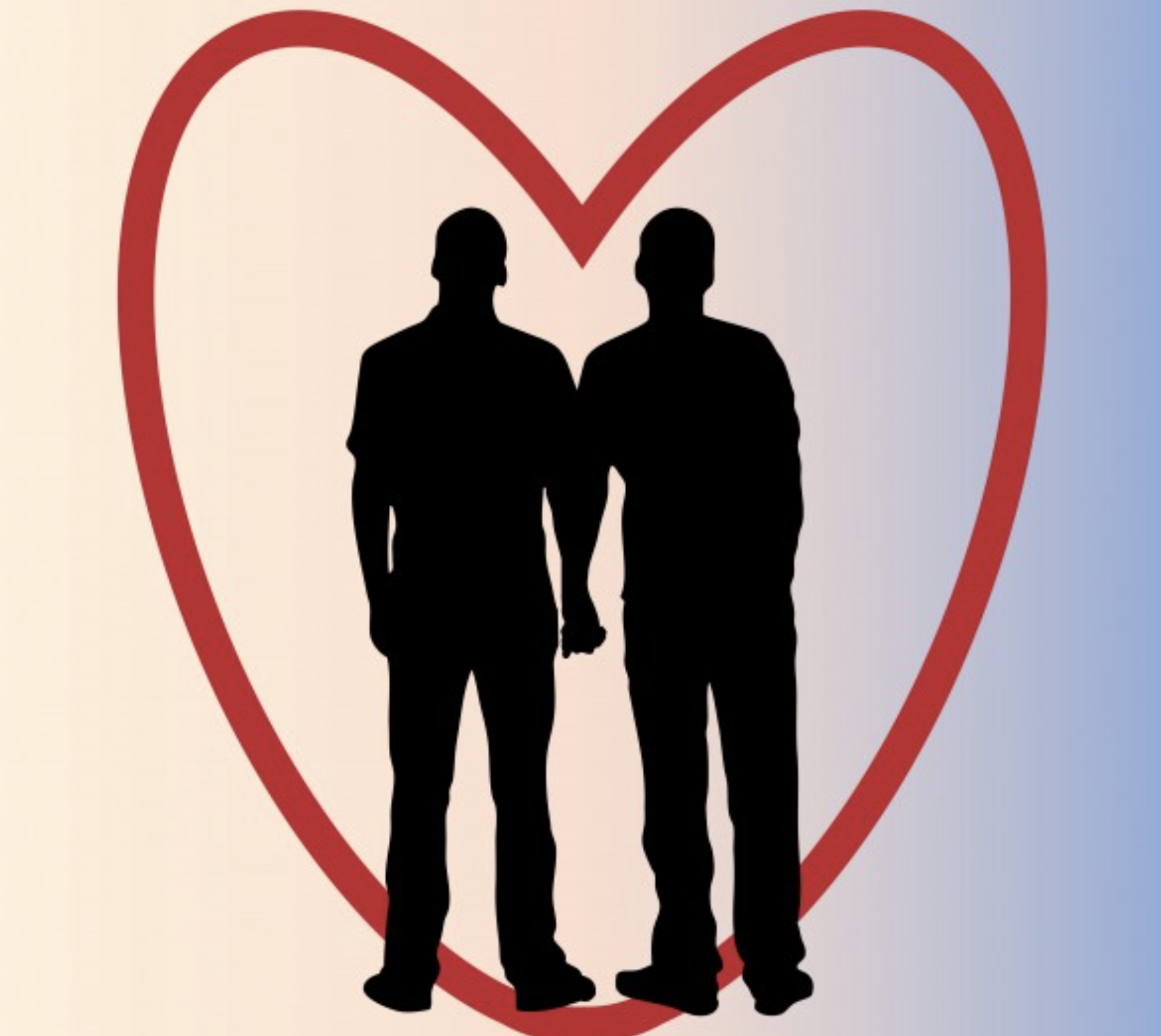 Logo with a heart and two men