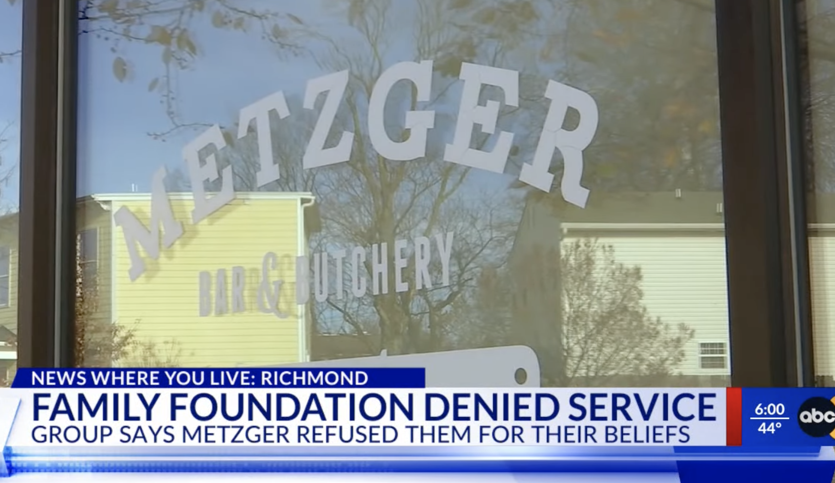 Local restaurant refuses service to conservative advocacy group | Screenshot WRIC ABC 8News