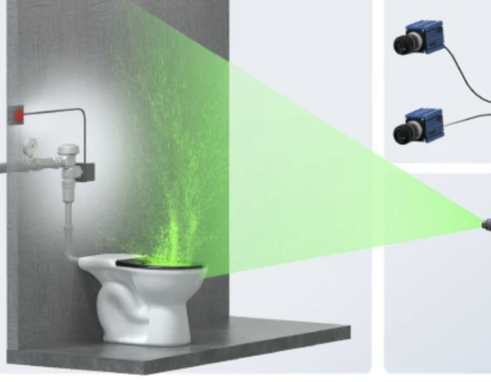 Commercial toilets emit energetic and rapidly spreading aerosol plumes