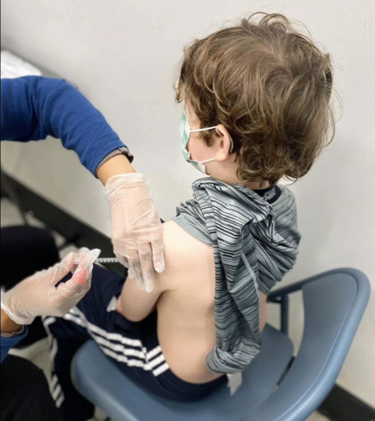 A child gets a vaccine