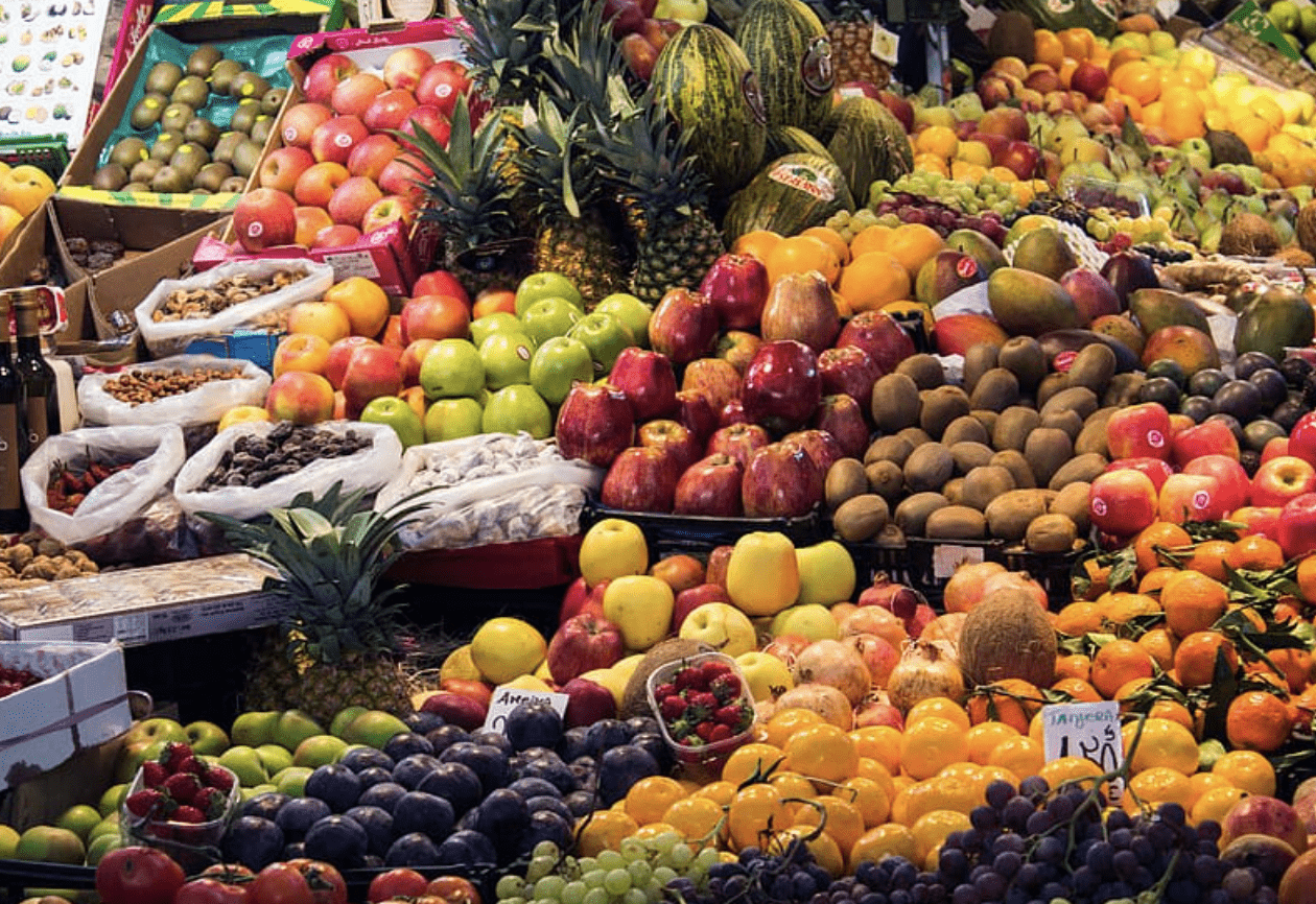Moroccan market, mediterranean diet foods