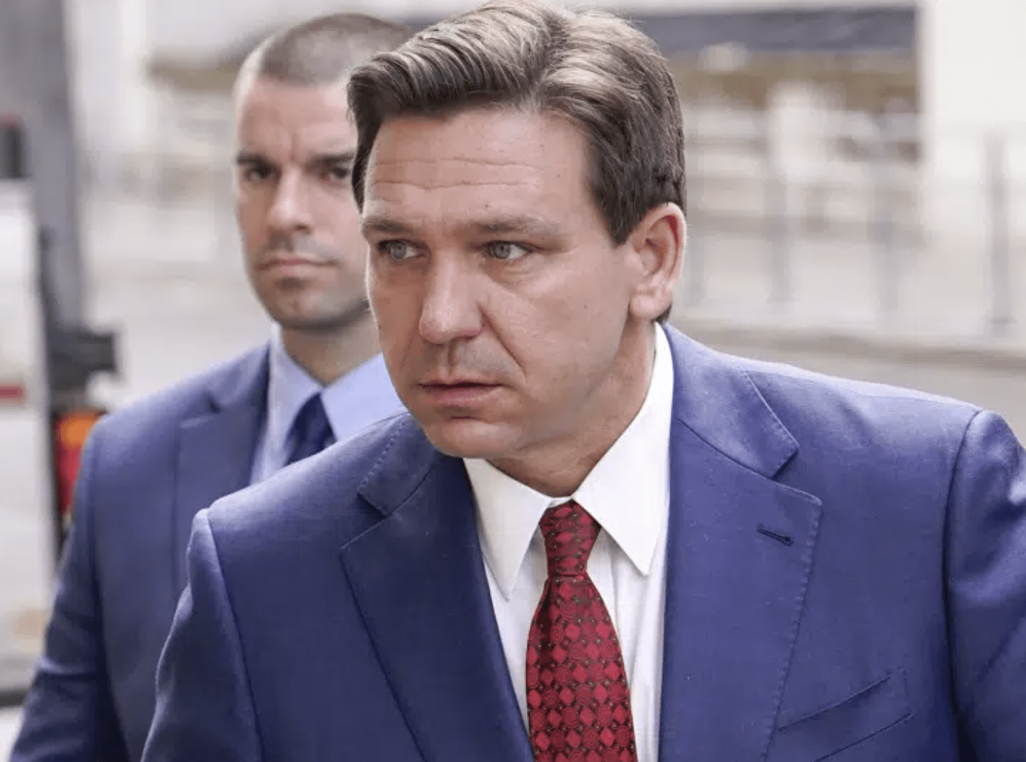 Florida Republican Gov. Ron DeSantis arrives at the Foreign Office to visit Britain's Foreign Secretary in London, Friday, April 28, 2023. (AP Photo/Alberto Pezzali)