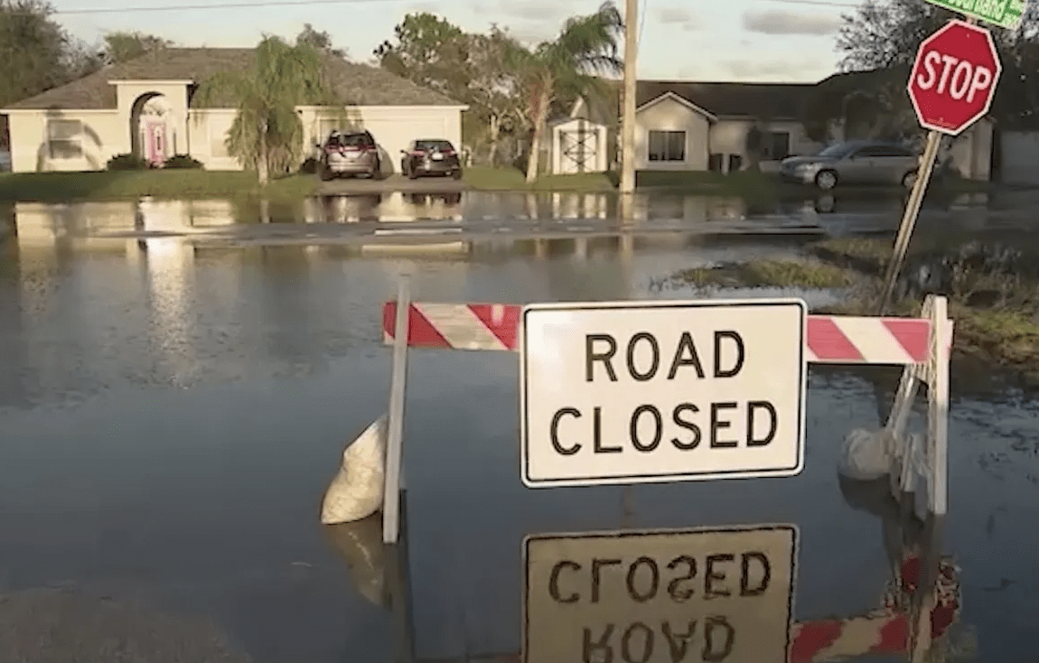 A road sits closed after being flooded near Orlando. (FOX 35 Orlando)