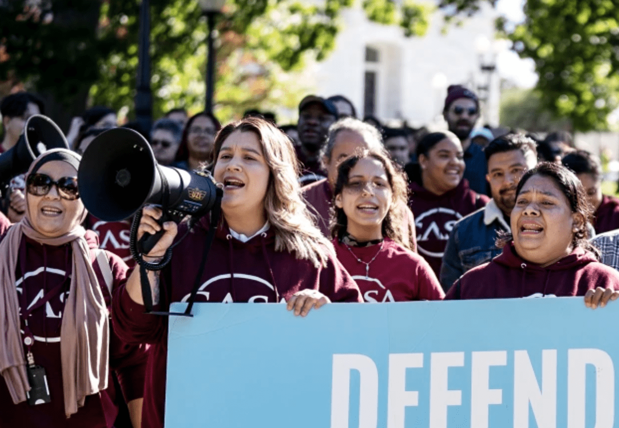 People rally outside the Capitol in support of the Deferred Action for Childhood Arrivals program Oct. 6, 2022.