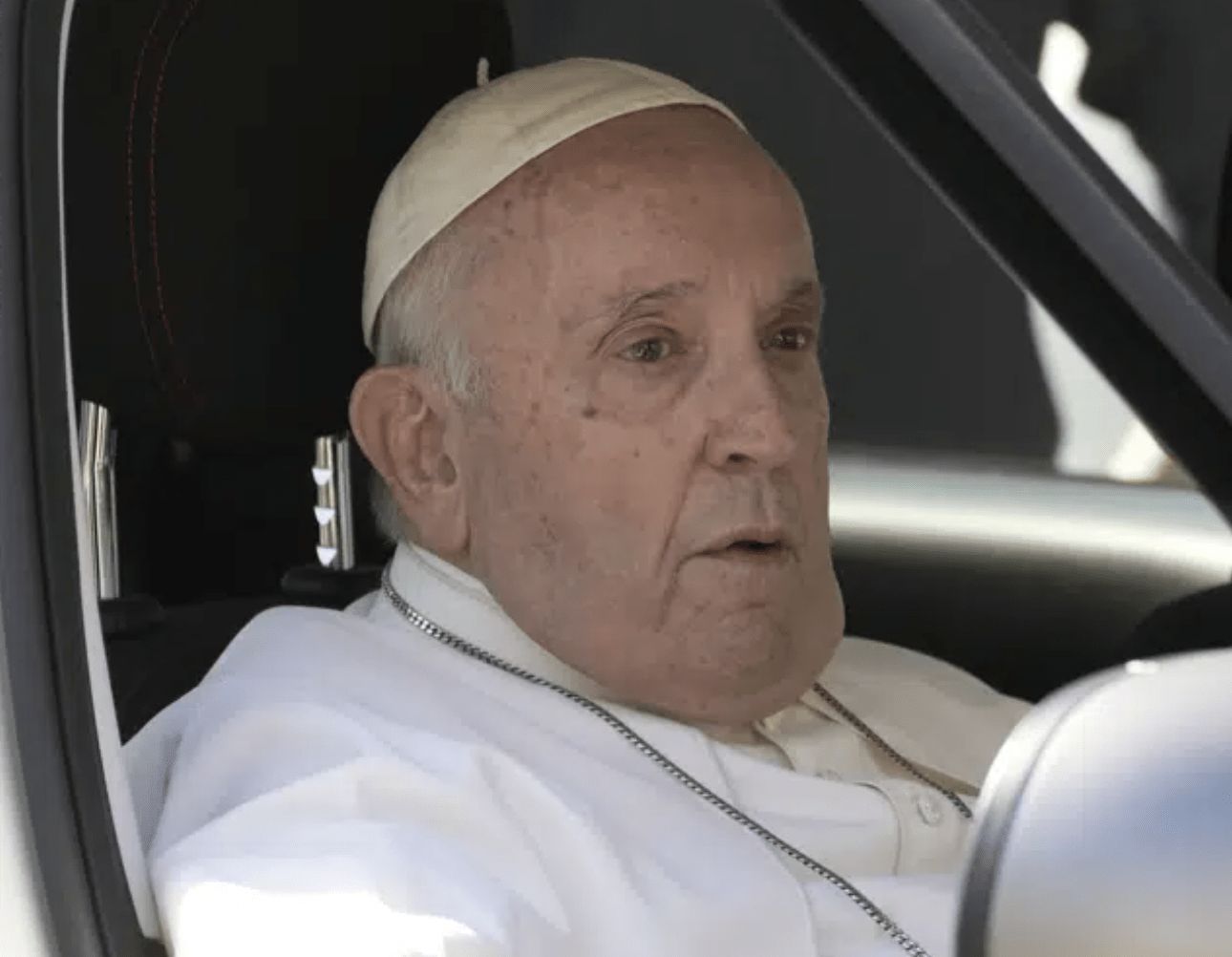 Pope Francis arrives at the Vatican