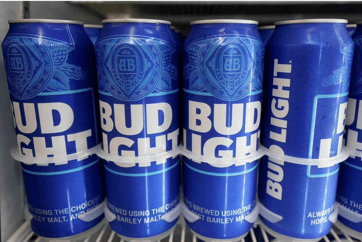 Cans of Bud Light chill in a refrigerator (AP Photo/Jeff Chiu)