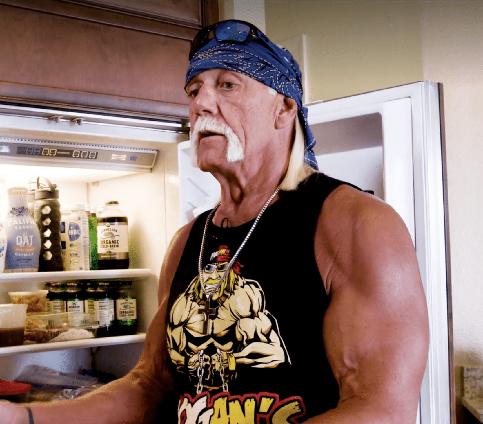 Hulk Hogan in his kitchen