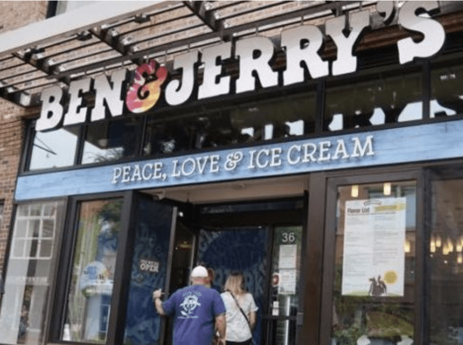 Patrons enter a Ben and Jerry's store. / PHOTO: AP