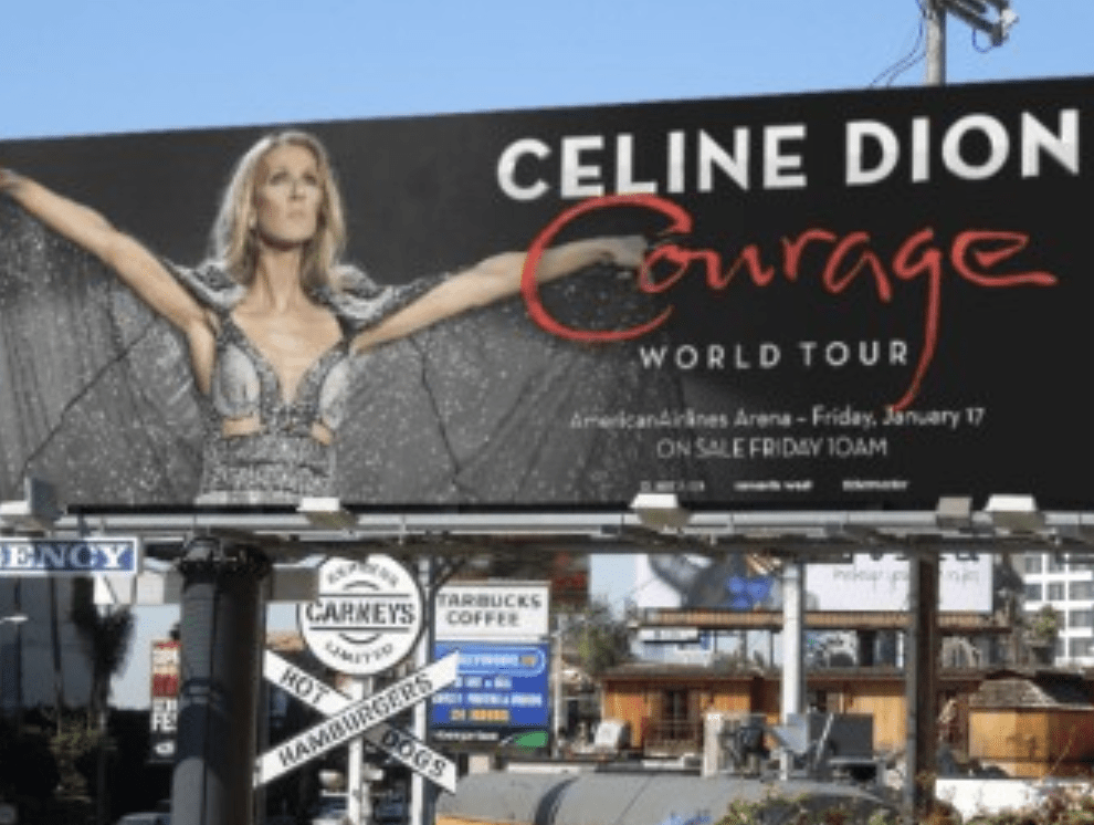 Billboard promoting Celine Dion's canceled tour