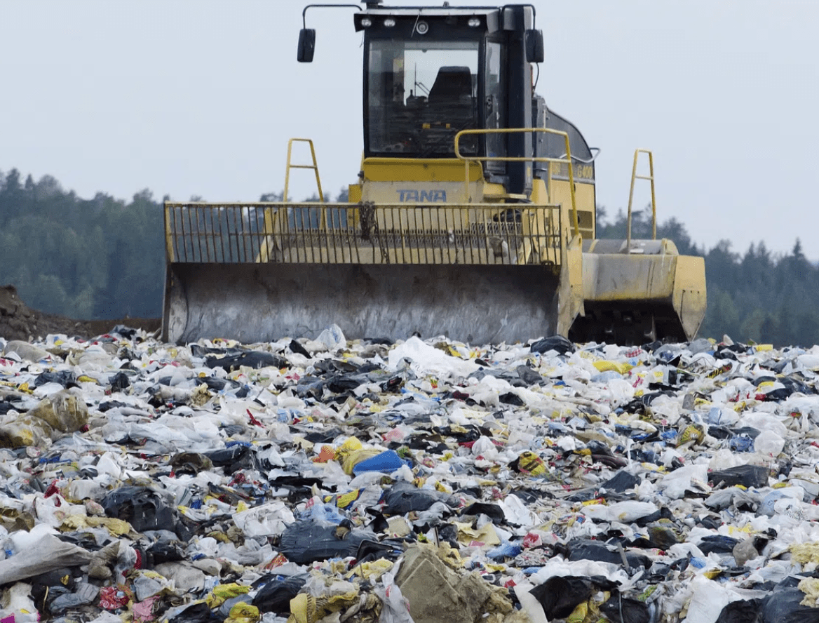 Plastic in a landfill