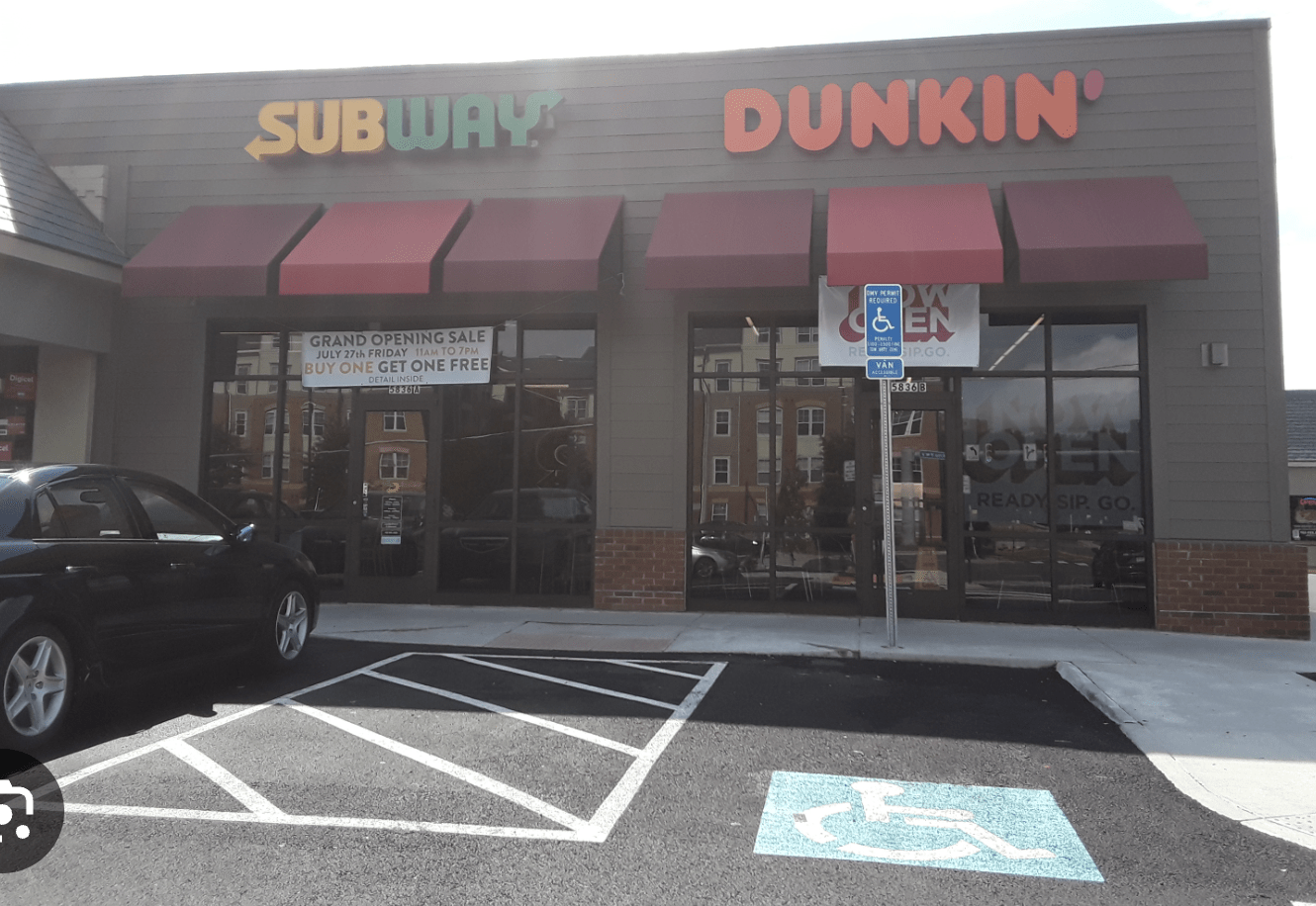 SUBWAY AND DUNKIN DONUTS STORES SIDE BY SIDE