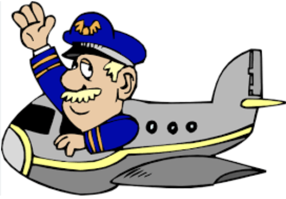 Vector drawing of aircraft pilot