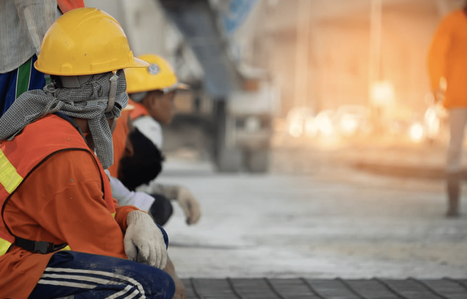 construction worker working in heat