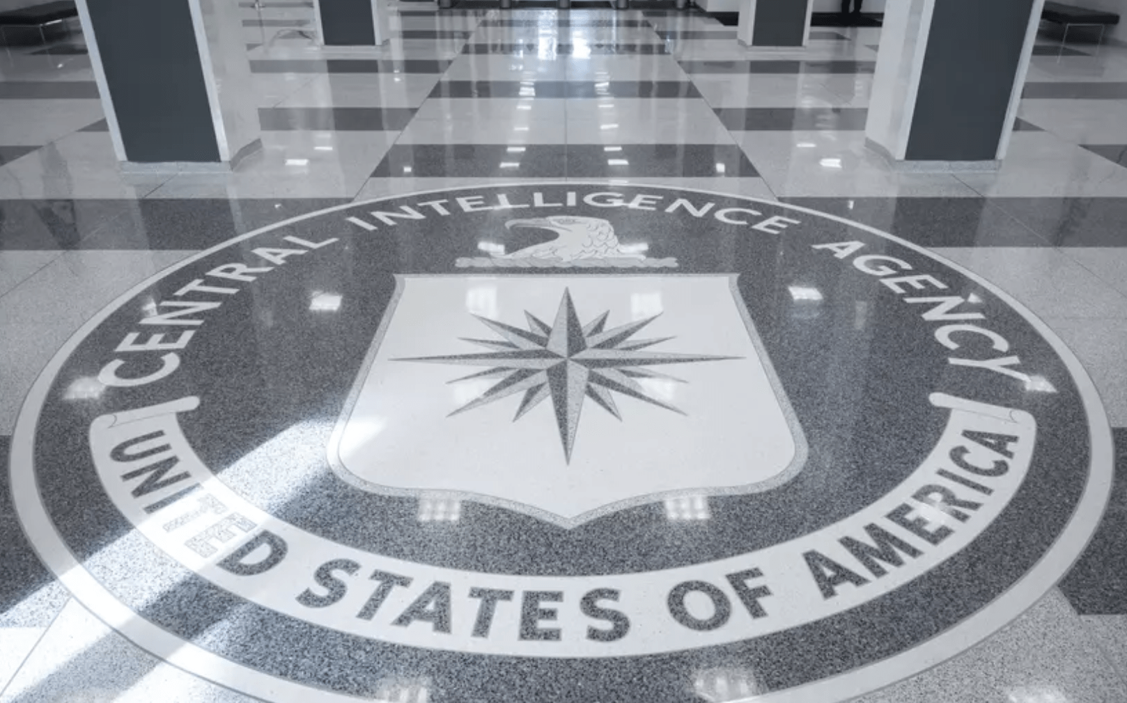 The seal of Central Intelligence Agency is seen in the lobby the headquarters building in Langley, Va.