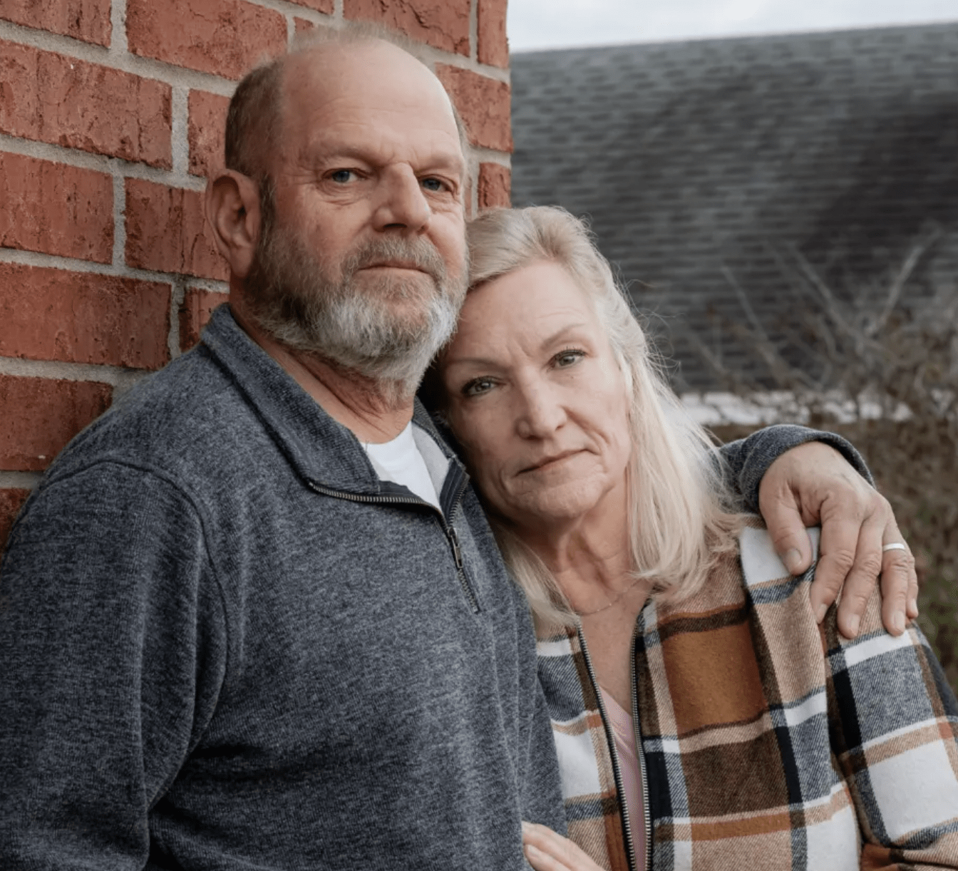 Marine Corps veteran Ron Winters and his wife, Teresa, at their home in Durant, Oklahoma. When Winters found out in August 2022 that he had bladder cancer, he braced for the fight of his life. But he says prior authorization created multiple obstacles that delayed care, including surgery. Winters says his cancer has advanced to stage 4. (DESIREE RIOS FOR KFF HEALTH NEWS)