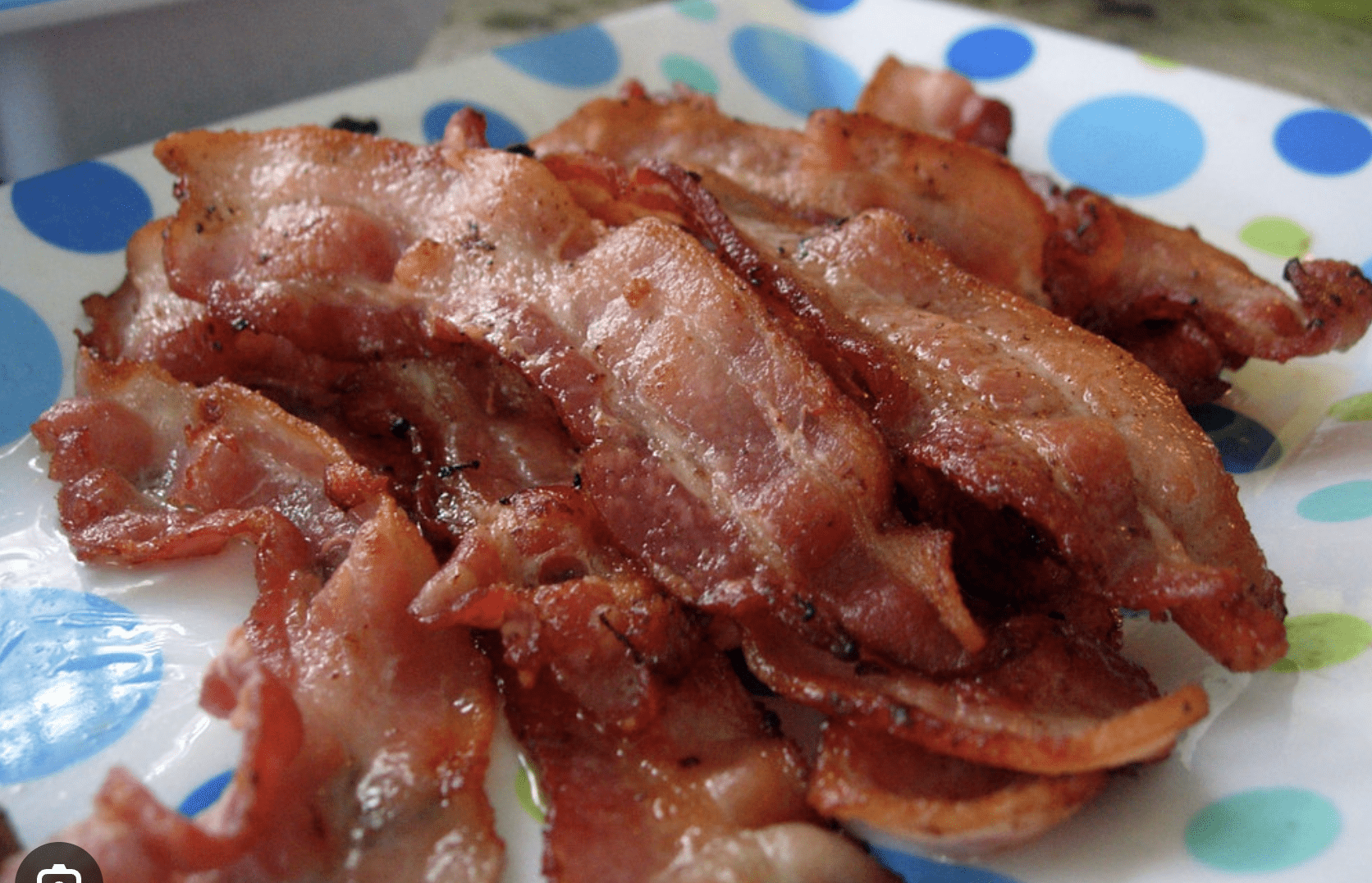 Plate of yummy bacon