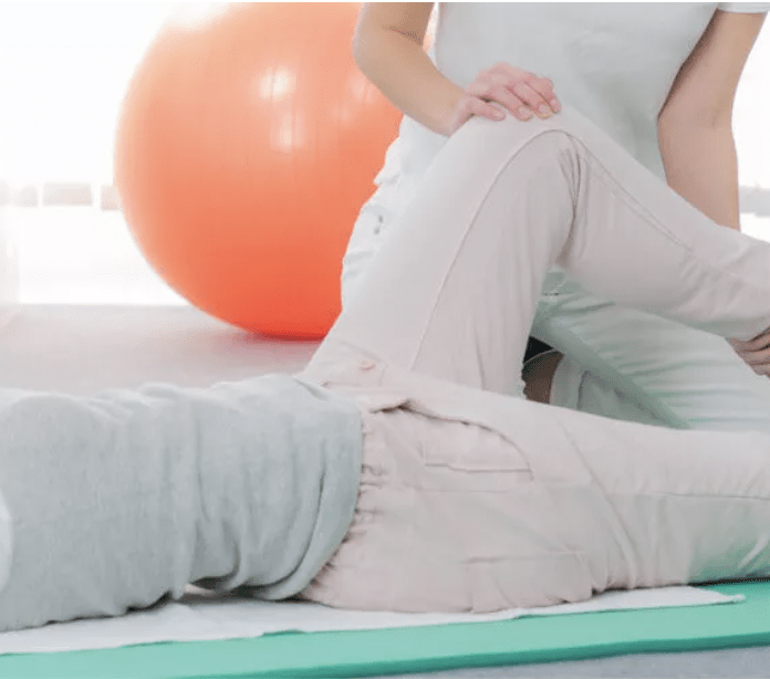 Woman receiving physical therapy