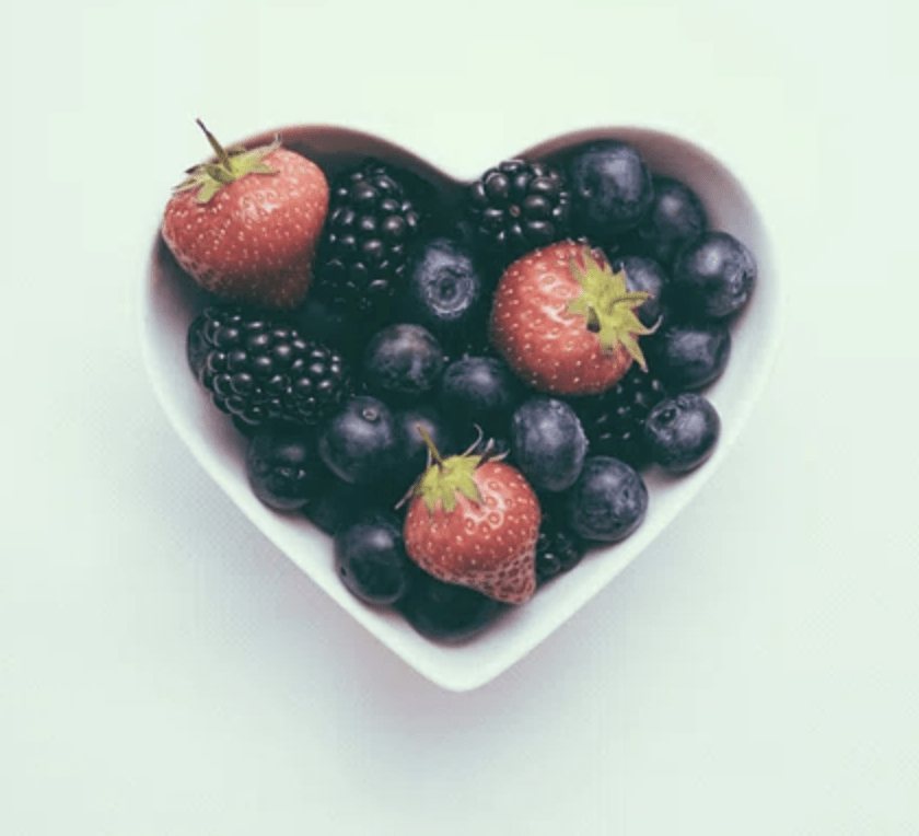 FRUIT Arranged in a heart shape