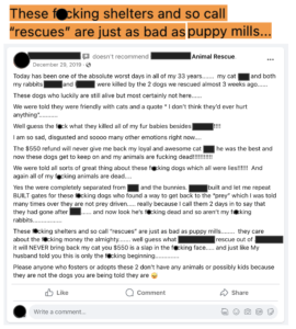 Screenshot of a Facebook post, personal data redacted